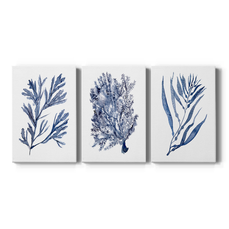 Seaweed Under Water I - Toile tendue sur mesure avec châssis - 3 pièces, H 12 po x l 24 po