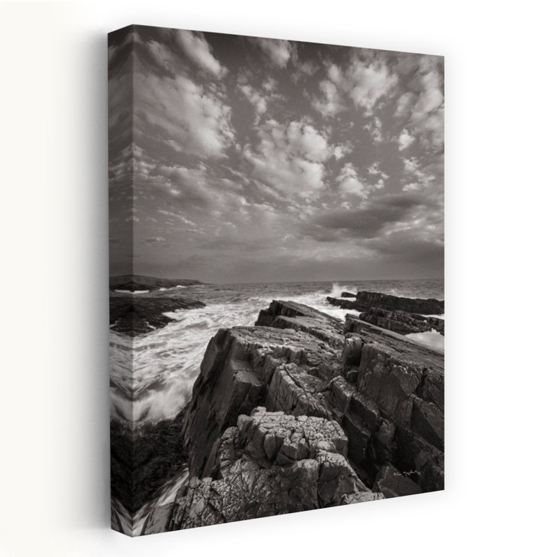 Art de paysage côtier abstrait Daleys Point, H 24 po x l 16 po