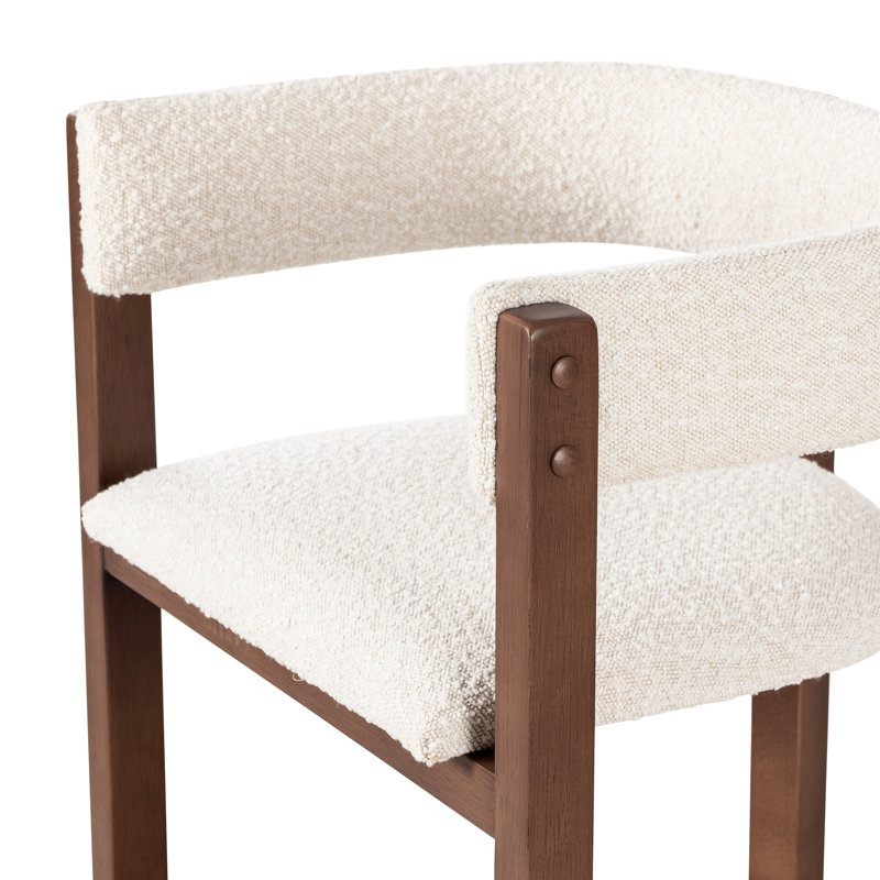 Vittoria Upholstered Bar Stool with Solid Wood Frame, Counter Stool (26.5” Seat Height)
