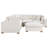 Tenchi 6-Piece Chenille Modular Sectional with Ottoman and Reversible Cushions, Ivory-98386882