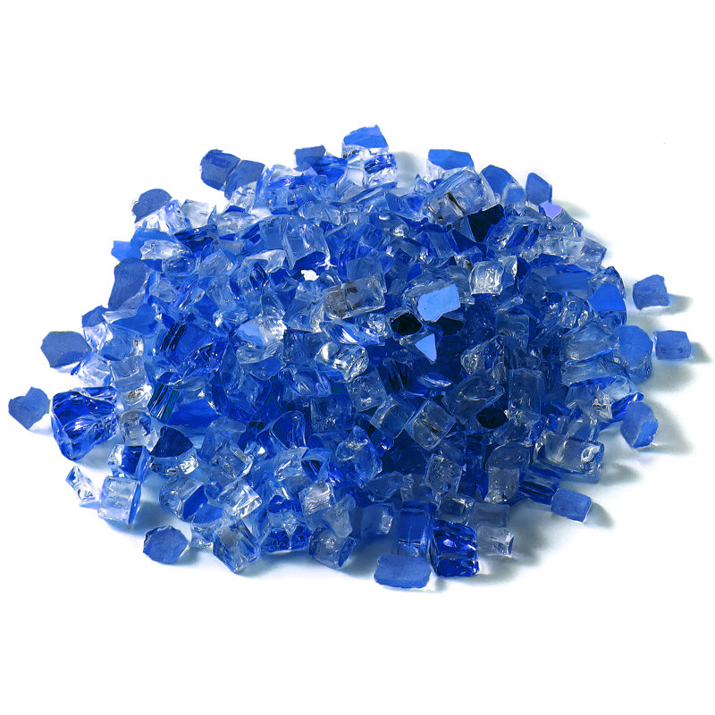 Roches de foyer en verre 10 lb pour verre de cobalt 1/2 po, Bleu de cobalt