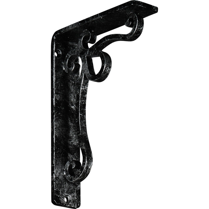 Support en fer forgé Orleans, Argent antique, H 8 po x l 1,5 po x P 5,5 po