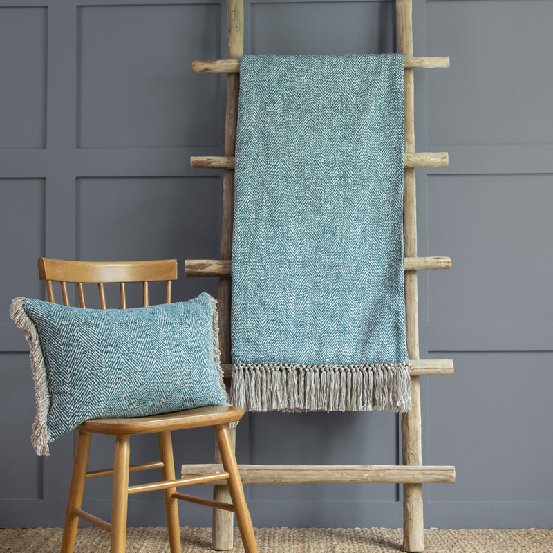 Oryx Hand Woven Throw Blanket, Blue