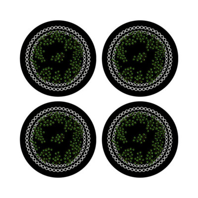 Christmas Berries Vegan Leather Round Coasters