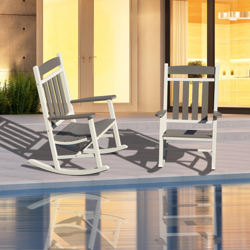 Chaise berçante d'extérieur en PEHD pour l'extérieur (ensemble de 2)