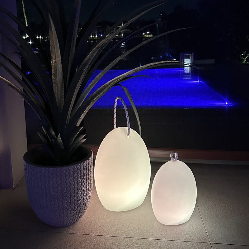 Amande Corde LED Outdoor Table Lamp, 11" H x 8.8" W x 5.3" D