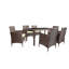 Ensemble de salle à manger rectangulaire pour 6 personnes de L 59,1 po avec coussins Alani-112673181-105765374