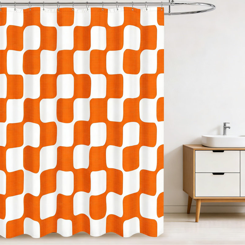 Ensemble de rideau de douche Retro, Orange