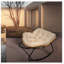 Chaise berçante beige en rotin-1135980931