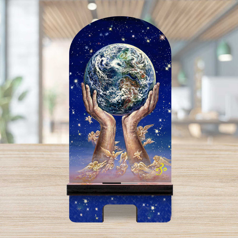 Support de bureau Designocracy brun / noir / bleu, H 6 po x l 3 po x P 3 po