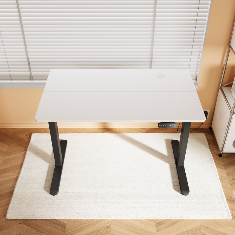 Adjustable Metal Base Standing Desk, White