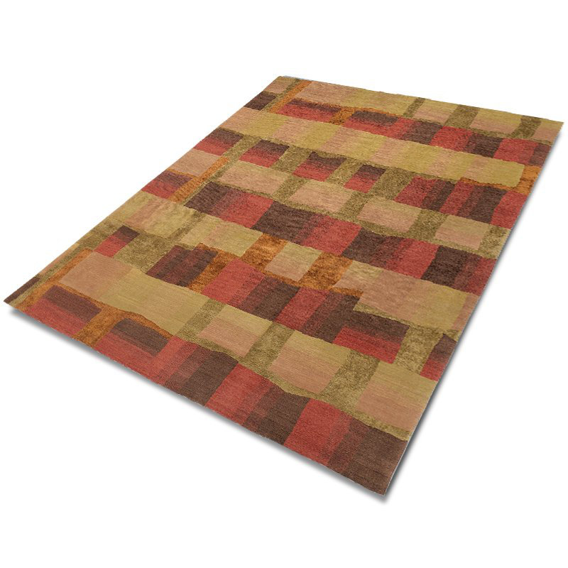 Eva H Hand Knotted Geometric Area Rug, Rectangle 9' x 12'