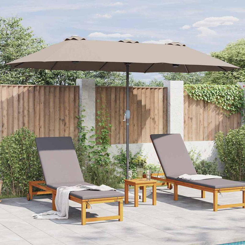 Garden Parasol Polyester and Aluminium Outdoor Shade UV Sun Protection, Taupe