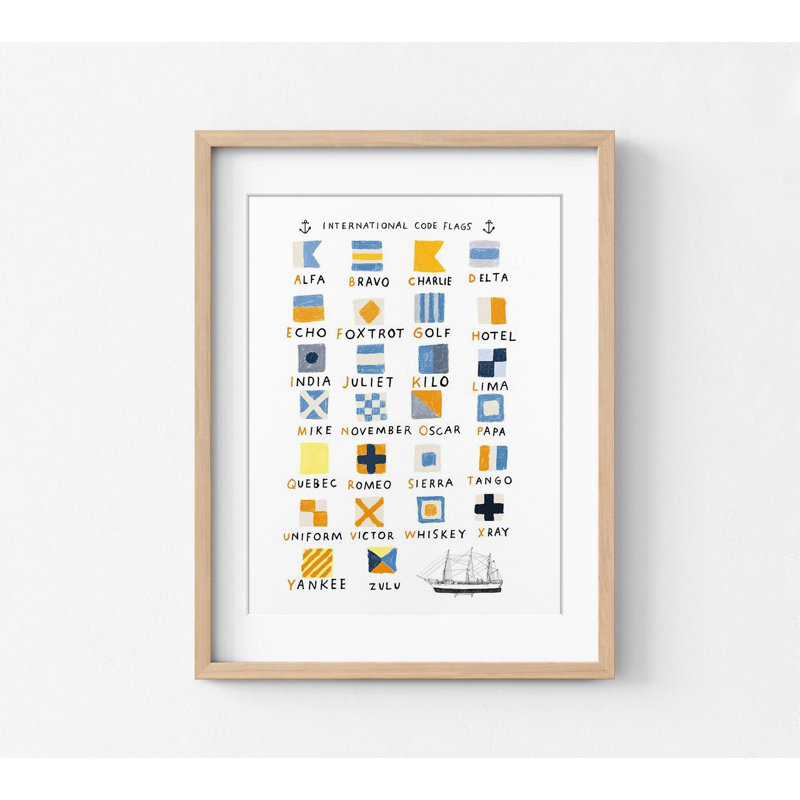 «Ameera Nautical Flags» par Hanna Melin, décoration de bureau à thème nautique, impression d'affiche de drapeaux, affiche de code de bateau, illustration de code nautique