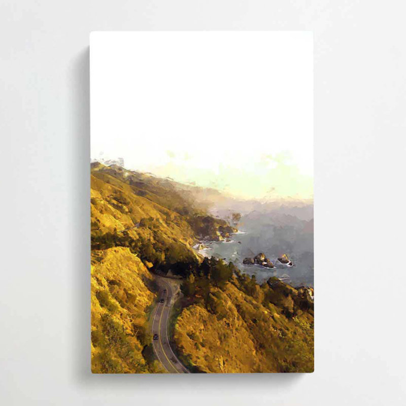 Big Sur Drive In California In Abstract - Wrapped Canvas, 91cm H x 60cm W x 3cm D
