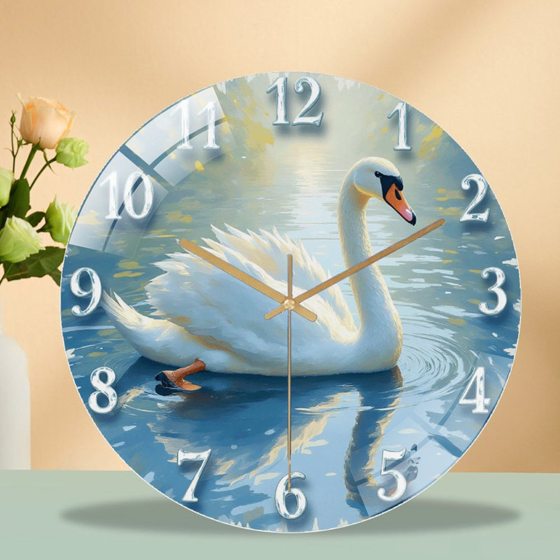 Magnifique horloge murale Swan