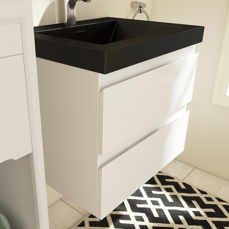 Angela 23.63'' Single Bathroom Vanity with Resin Top, White