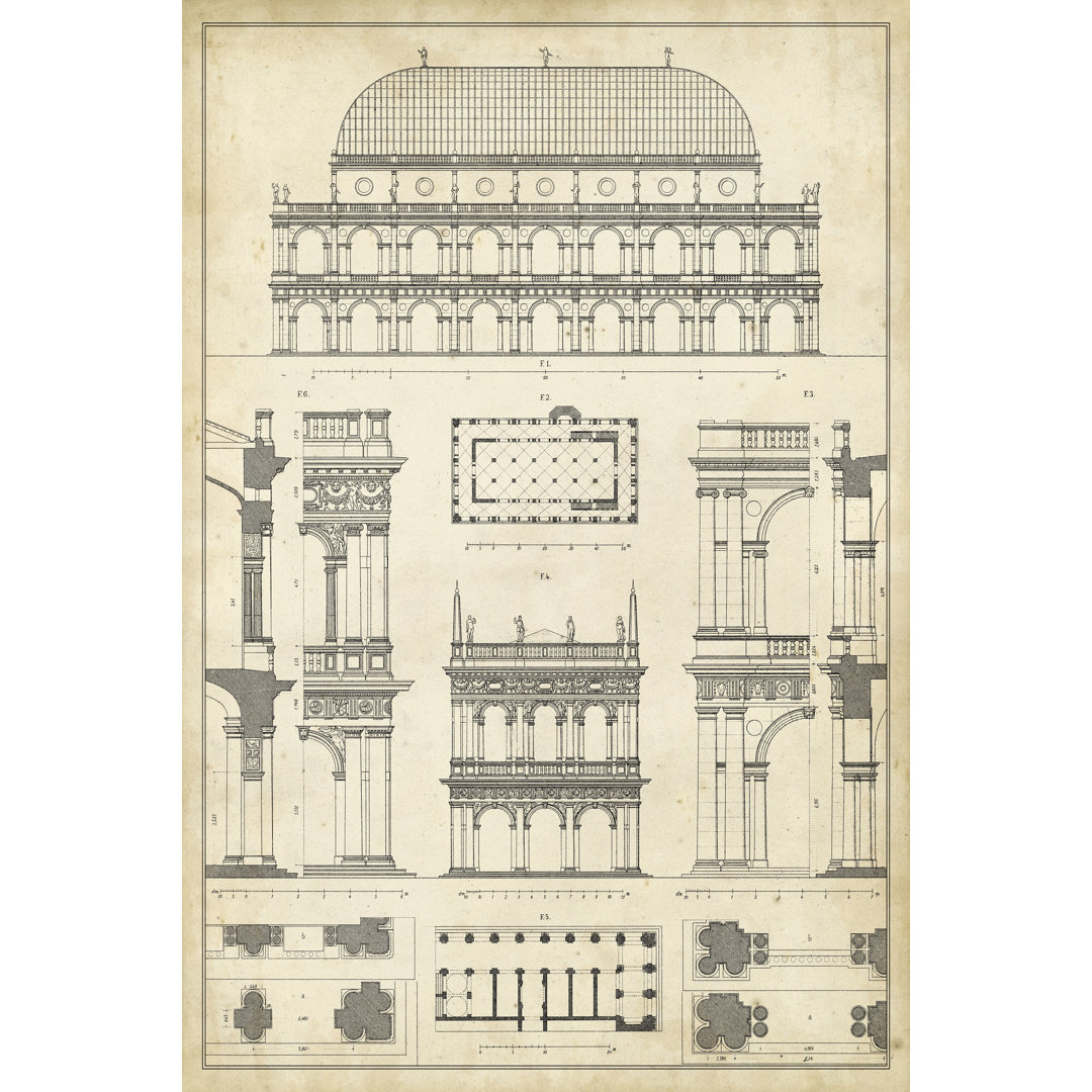 Leinwandbild Vintage Architects Plan IV