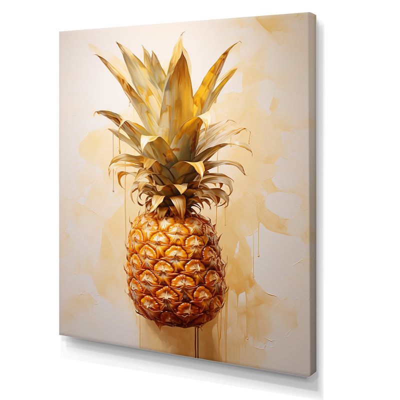 Pinapple Golden Grove I sur toile, Toile tendue, H 20 po x l 12 po x P 1 po