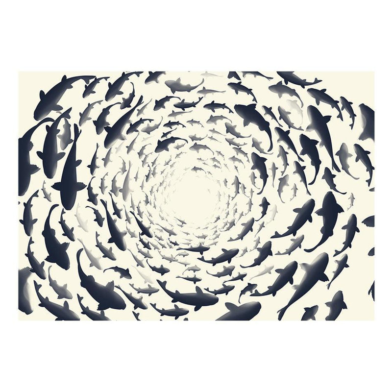 Murale Amyrion, L 6,83 pi x l 9,83 pi, Gris / blanc