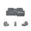 Canapé modulaire inclinable électrique 3 pièces avec méridienne Bodie-122874996