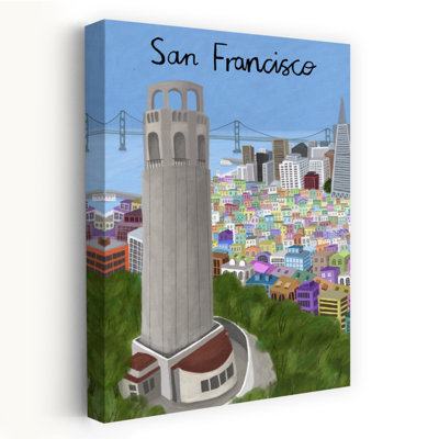 «Vibrant San Francisco City», impression d'art abstrait abstrait et coloré