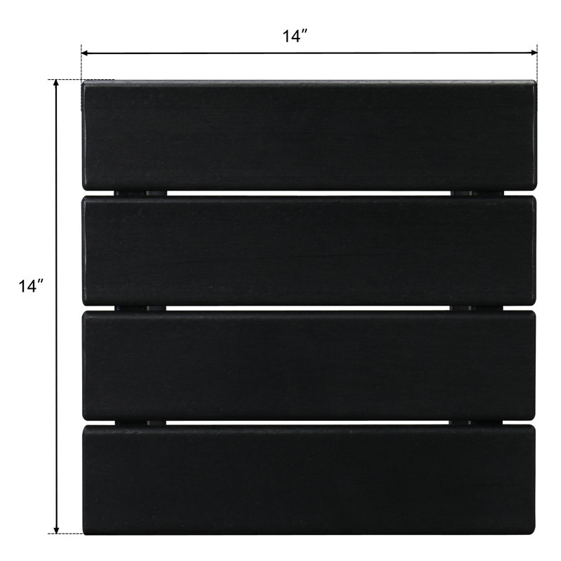 36*36*47cm Single Layer Square Hdpe Side Table Black, Black