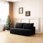 Canapé modulaire Cloud, canapé modulaire moderne avec siège profond, fauteuils rembourrés pour la chambre à coucher du salon, aucun assemblage requis, noir (tissu en velours côtelé moelleux)