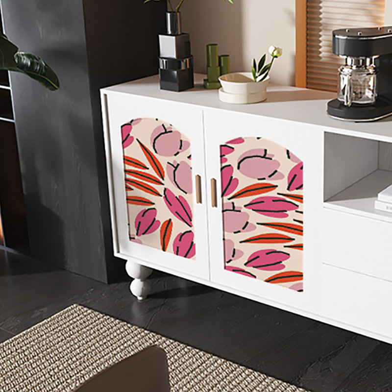 59.1in Multi-functional Sideboard Cabinet, White