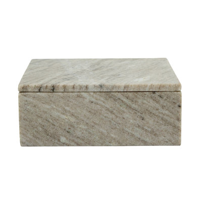  Boîte de rangement décorative en marbre gris avec couvercle amovible