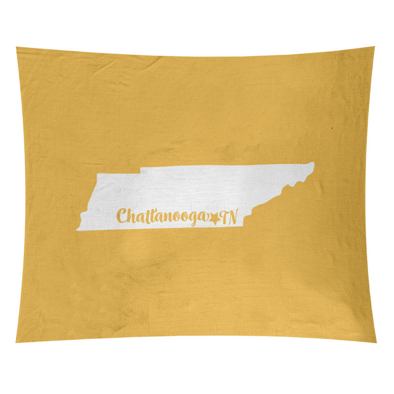 Tapisserie de Chattanooga, Tennessee, H 27,5 po x l 37,5 po, Jaune