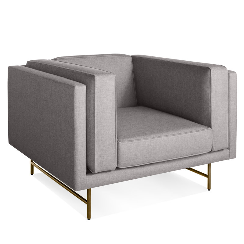 Bank Club Chair, Lava Polyester Blend, Antiqued Brass