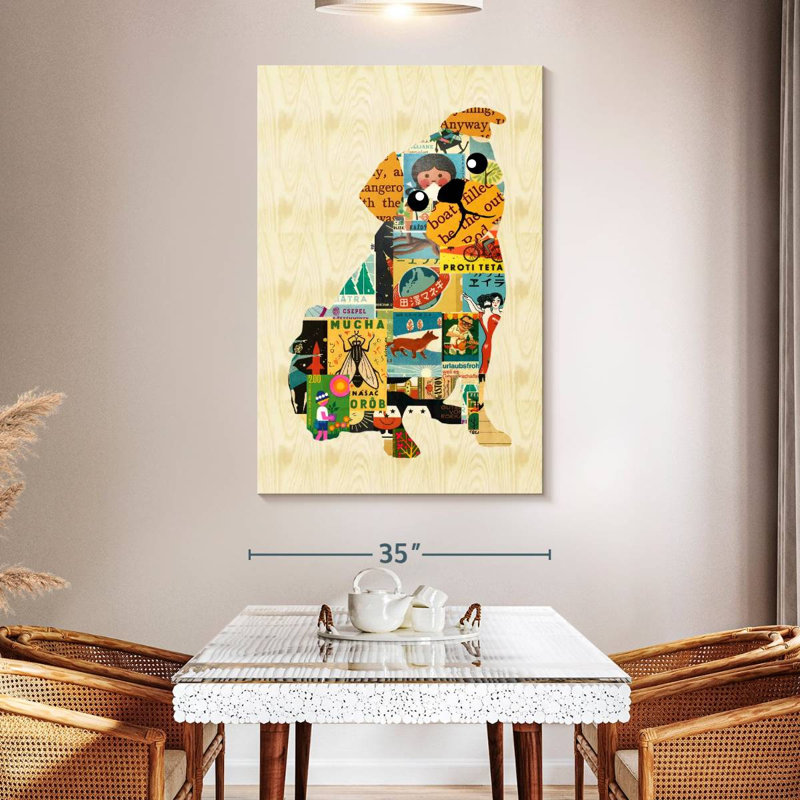 Brampt Pug Collage Dog, 51" H x 34" W