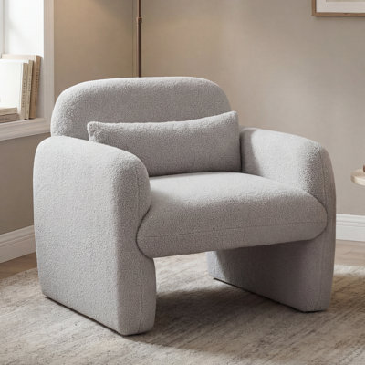 Modern Boucle Upholstered Armchair Accent Chair
