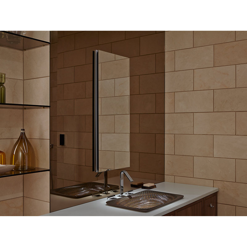 Catalan® Surface Mount Recessed 1 Door Medicine Cabinet with 3 Adjustable Shelves, 36.13" H x 15" W x 4.75" D