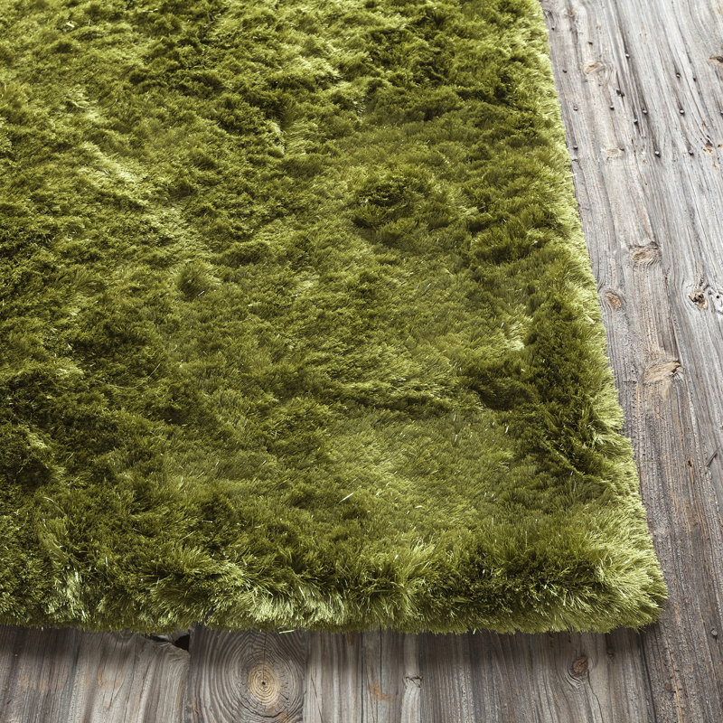 Mercury Textured Contemporary Green Area Rug, 5' x 7'6"