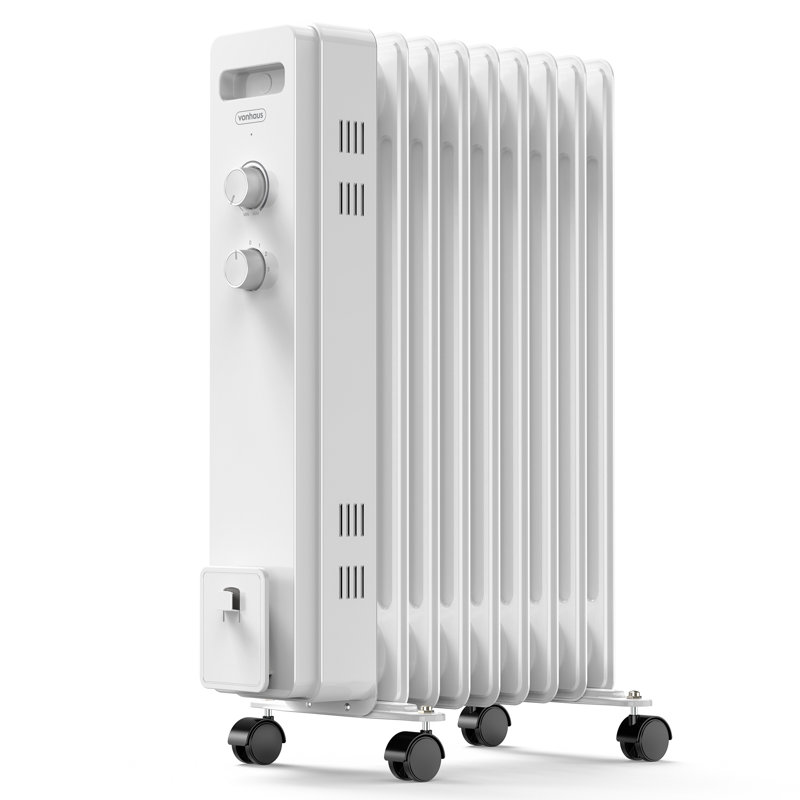 VonHaus 2000 Watt Electric Radiator Space Heater with Adjustable Thermostat