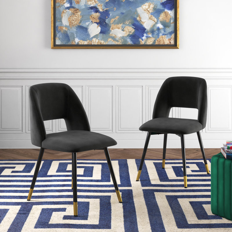 Chaise d'appoint en métal Jasie, Noir