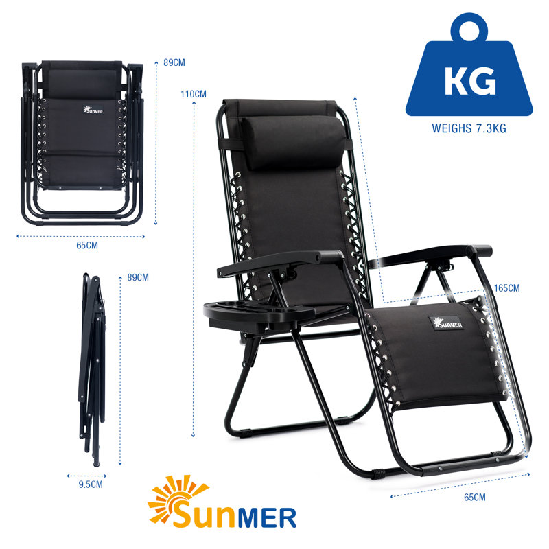 SUNMER Padded Recliner Chairs, Black