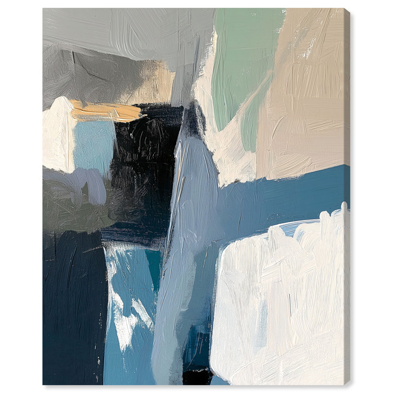 Ashen Tide Canvas Abstract Print by Oliver Gal, Black Frame, 16 x 20, 30"H x 24"W, Canvas Unframed