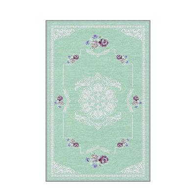 Stylish Woven Carpet, 5.2 x 7.5 Feet | 100% Polyester, 0.3 in Pile Height, Antibacterial, Non-Slip PVC Dot Underside | Machine Washable, 3D Digital Print | Perfect for Living Room, Bedroom & Home Décor