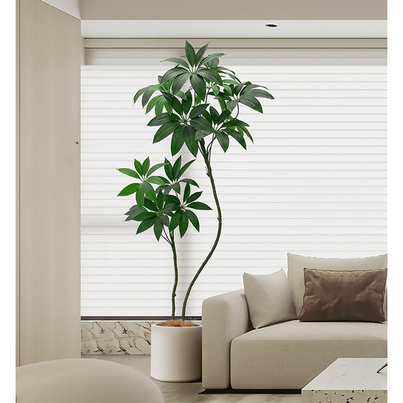 Arbre de luxe luxueux et haut de gamme imitant un grand parasol à feuilles pour la décoration de salon Bonsai