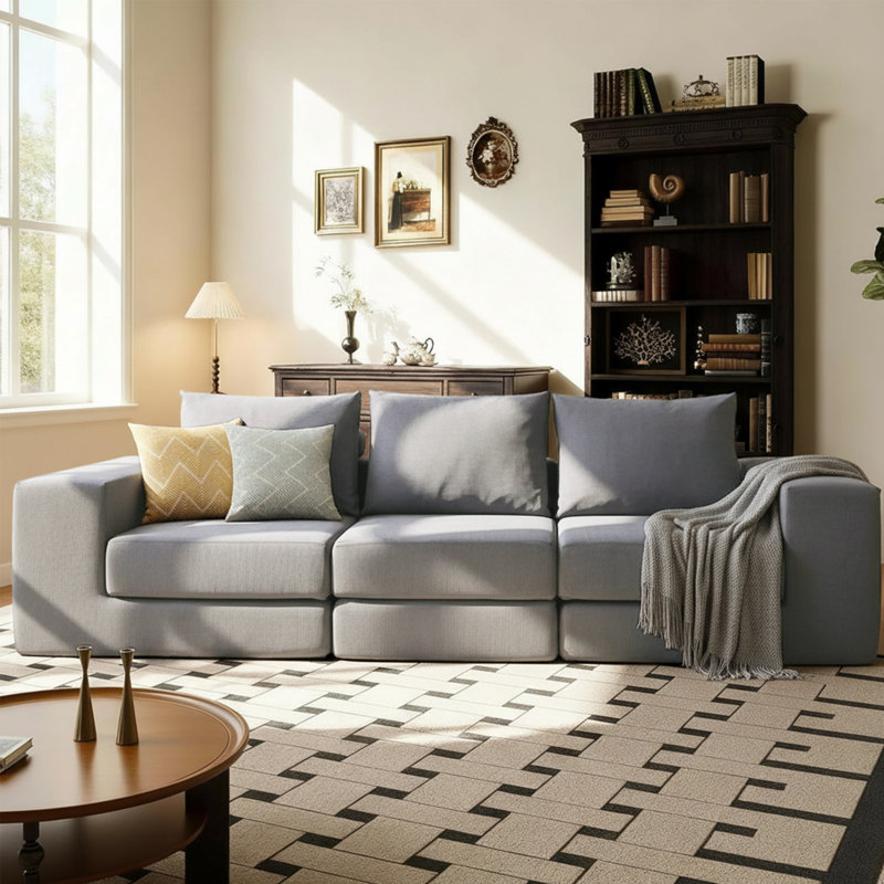 Masaitis 6 - Piece DIY Linen Upholstered Boneless Modular Sectional Sofa Set U Shaped Couch with Storage for Lunar New Year Home Decor