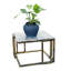 Support pour plante en marbre granit noir / doré 14,5 po