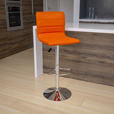 Clift Modern Upholstered Adjustable-Height Barstool with Footrest