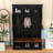 Hall Tree with Bench, 3 Hidden Cabinets and 5 Hooks-918932511