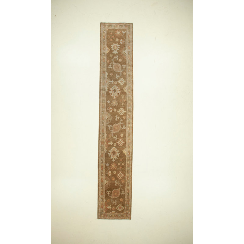 Tapis de couloir unique en laine noué à la main 2 pi 10 po x 16 pi 11 po New Age