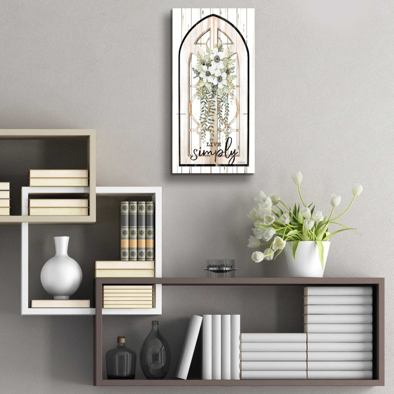 «Live Simply» par Cindy Jacobs, art mural en verre acrylique, H 24 po x l 12 po