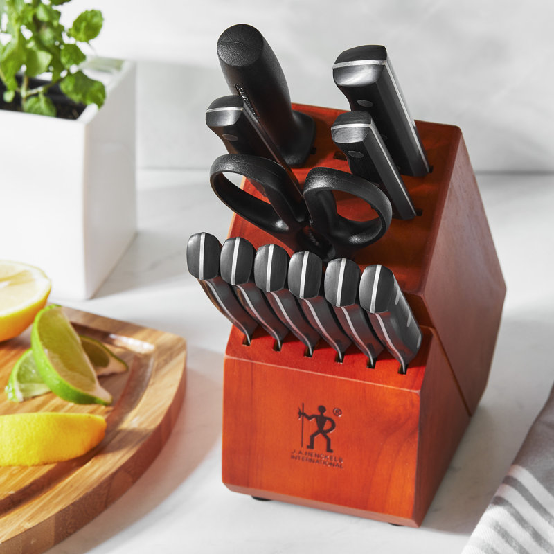HENCKELS Dynamic 12-Piece Knife Block Set, Cherry