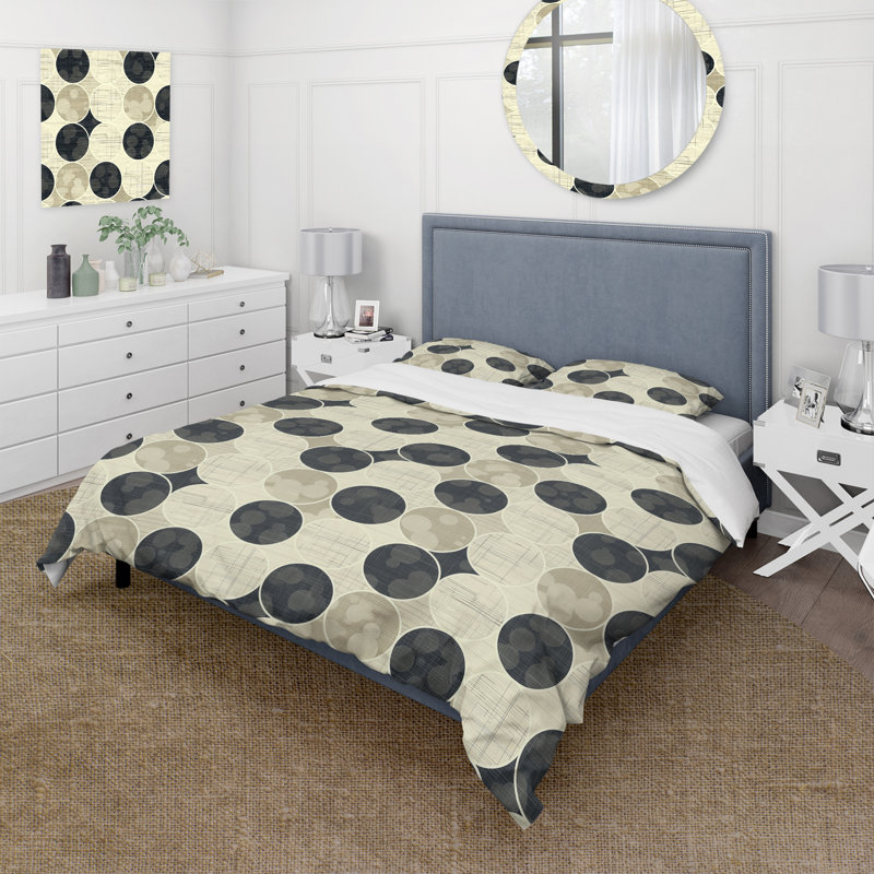 Ensemble de housse de couette beige Midcentury II - Midcentury, Housse de couette très grand + 2 taies décorativ